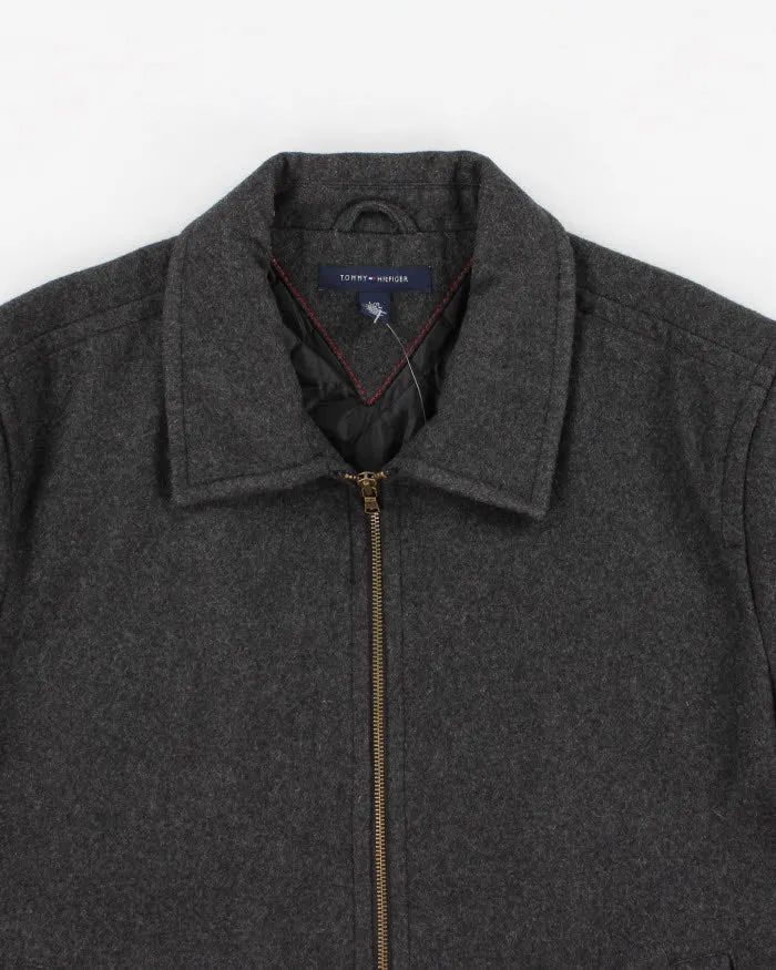 00s Tommy Hilfiger Wool Blend Grey Coat - L sold by Rokit product image thumbnail 3