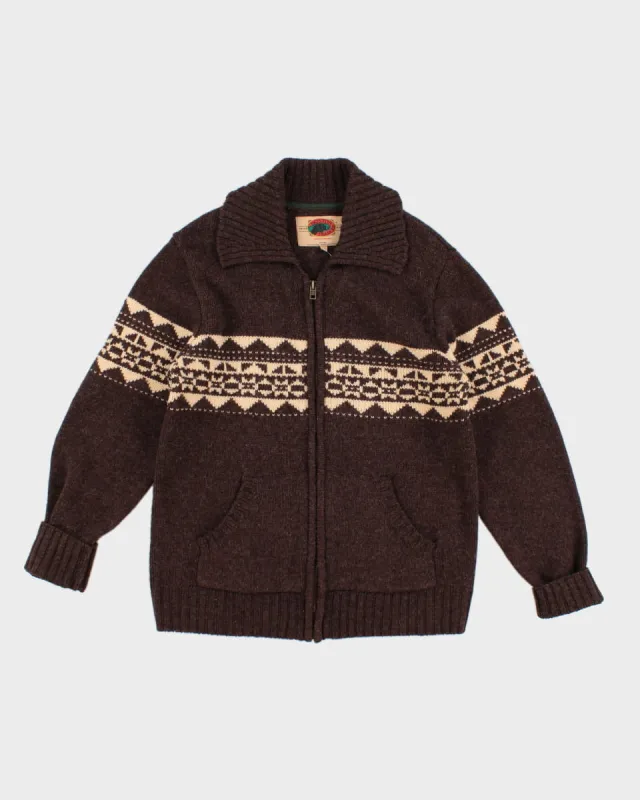 Boston Traders Wool Blend Zip Up Jumper - L made by Rokit