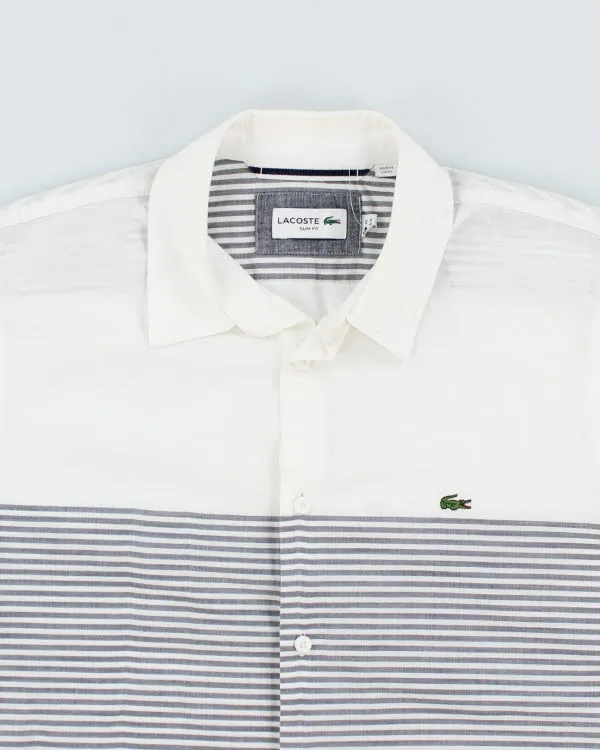 Lacoste White Stripe Short Sleeve Shirt - M sold by Rokit product image thumbnail 3