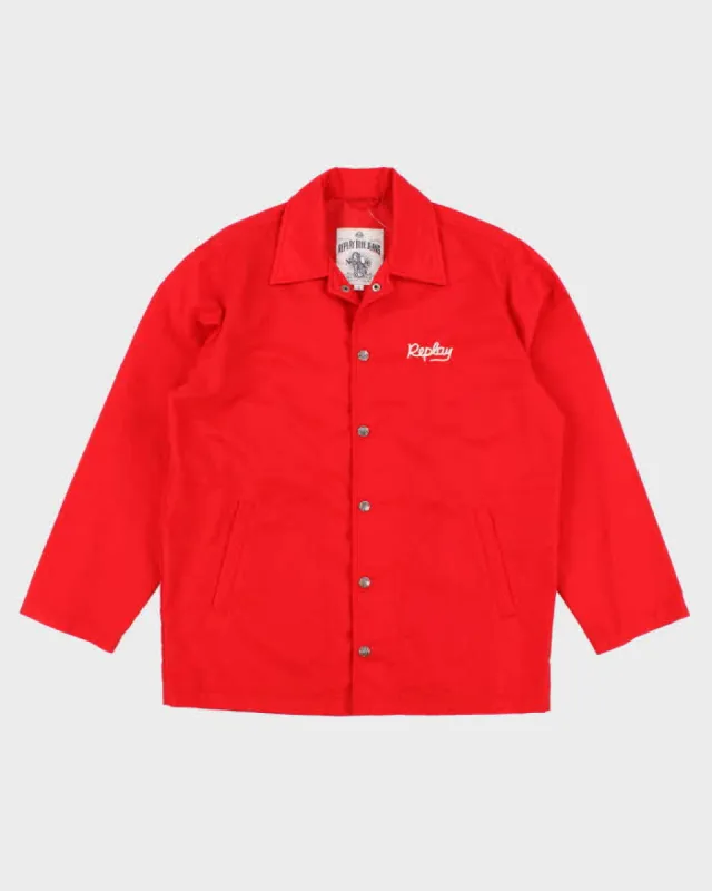 Vintage 80s/90s Replay Blue Jeans Inc Red Light Jacket - L sold by Rokit