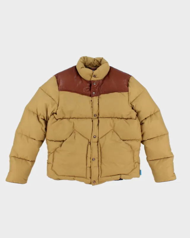 Men's Penfield Tan Puffer Jacket With Leather shoulder patches - M sold by Rokit