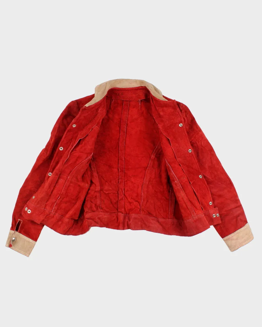 Vintage 1960s Mod Suede Red And Cream Suede Jacket - S sold by Rokit product image thumbnail 4
