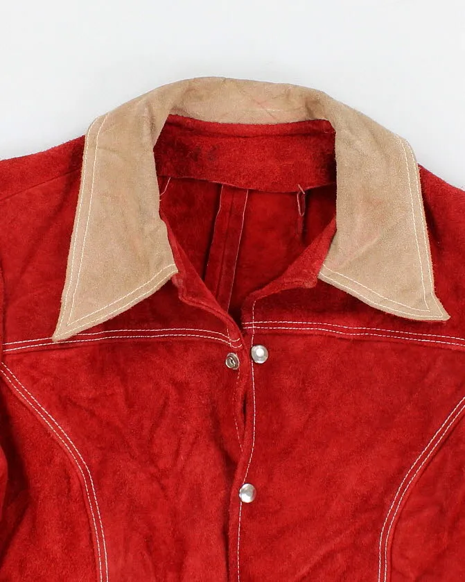 Vintage 1960s Mod Suede Red And Cream Suede Jacket - S sold by Rokit product image thumbnail 3