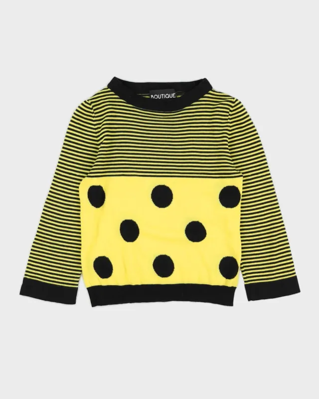 Boutique Moschino yellow and black print Pullover - XS sold by Rokit