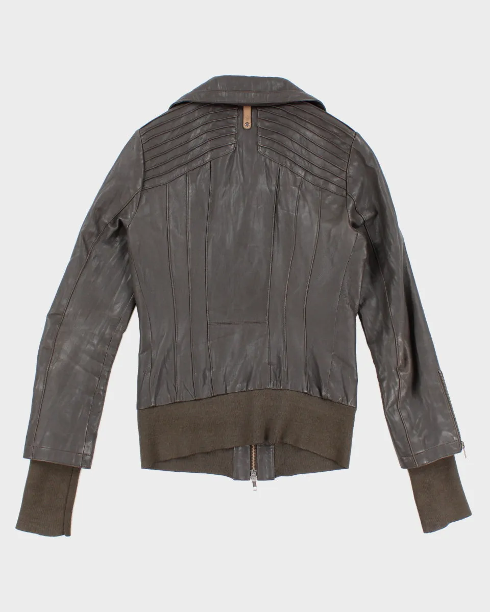 Womens Grey Leather Zip Up Jacket - XS sold by Rokit product image thumbnail 2