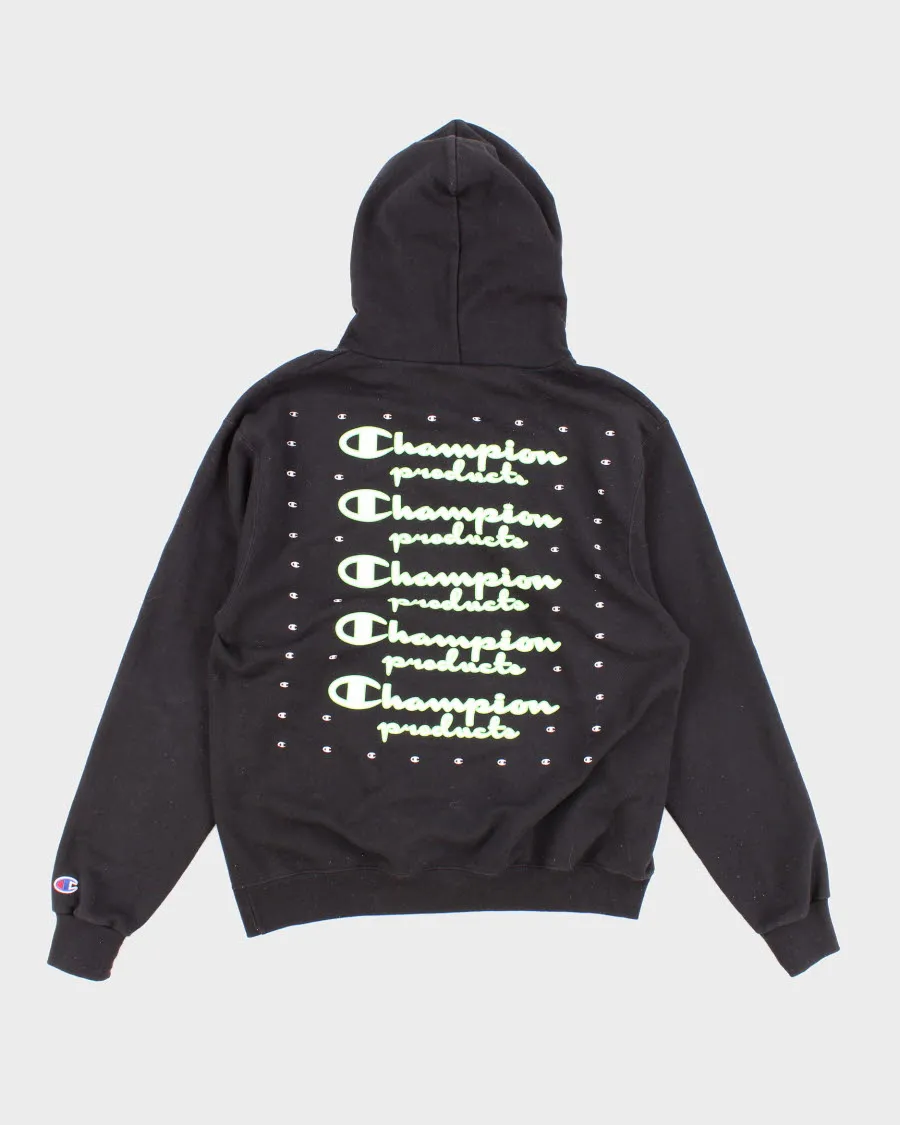 Champion Green Detailed Black Hoodie - M sold by Rokit product image thumbnail 2