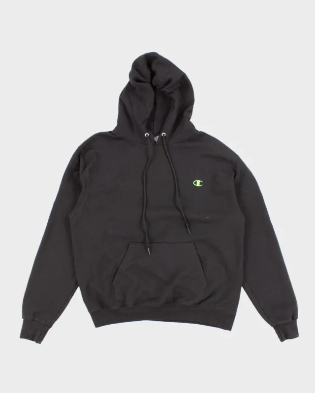 Champion Green Detailed Black Hoodie - M sold by Rokit