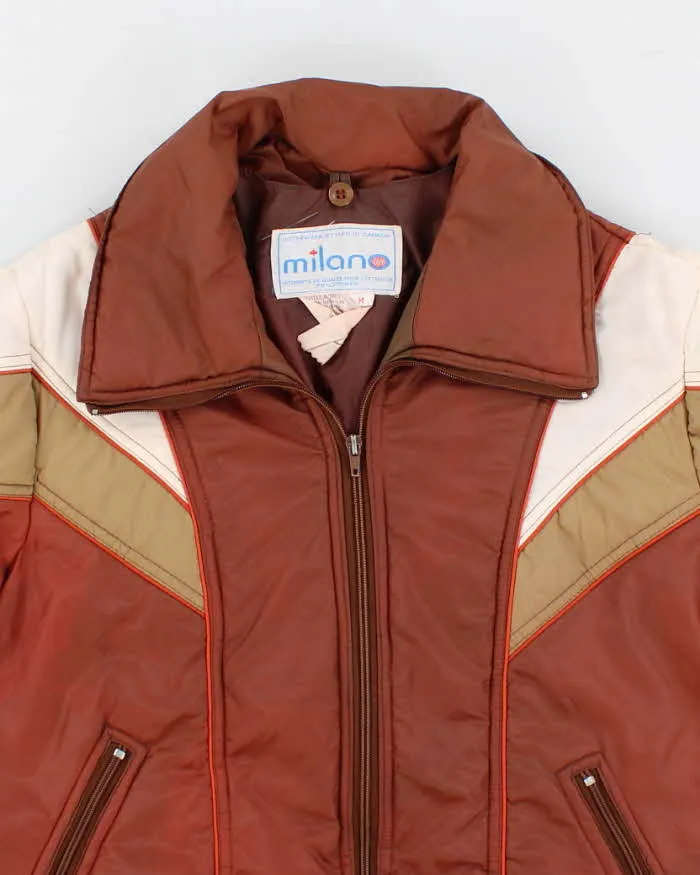 80s Vintage Men's Brown Padded Ski Jacket - M sold by Rokit product image thumbnail 3