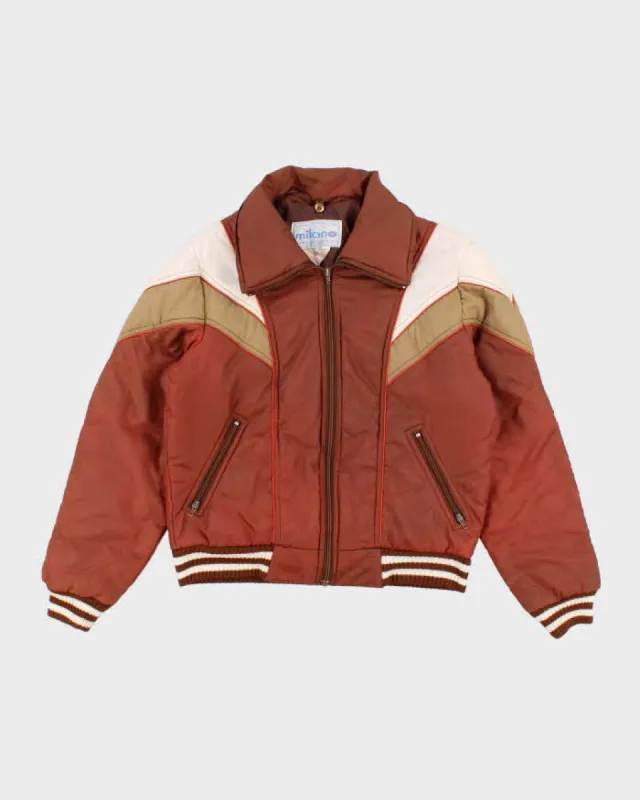 80s Vintage Men's Brown Padded Ski Jacket - M sold by Rokit