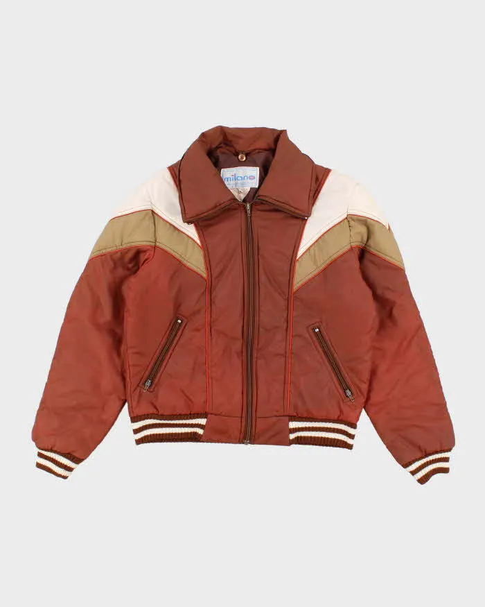 80s Vintage Men's Brown Padded Ski Jacket - M sold by Rokit