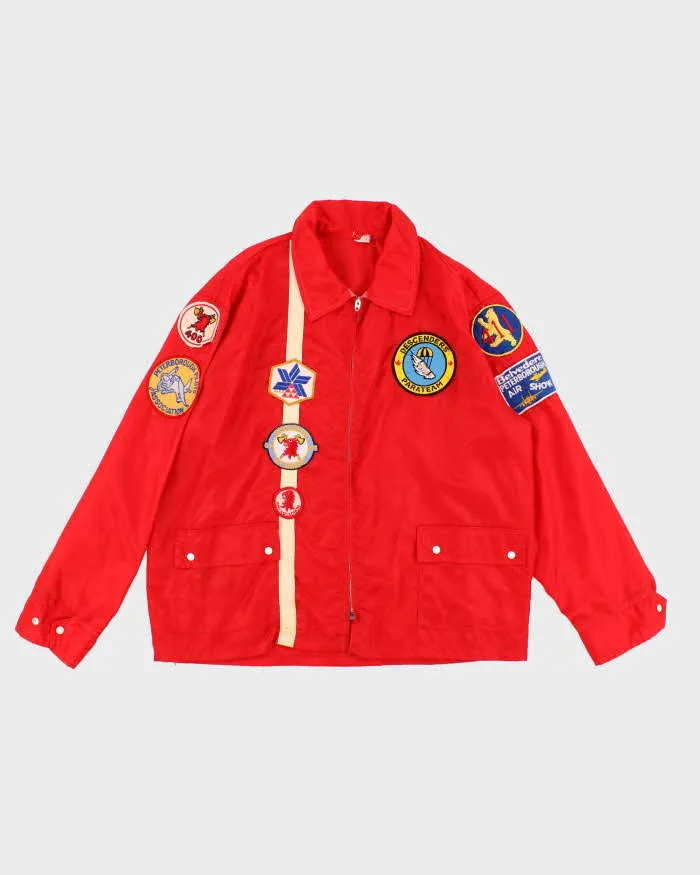 Mens Red Patches Windbreaker Jacket - L sold by Rokit