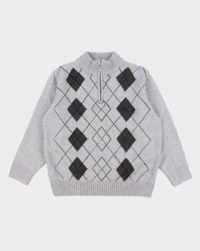 Vintage Men's Lacoste Argyle Zip Sweater - L sold by Rokit