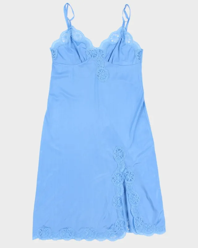 70's Vintage Blue Lingerie Nightwear Slip - M sold by Rokit