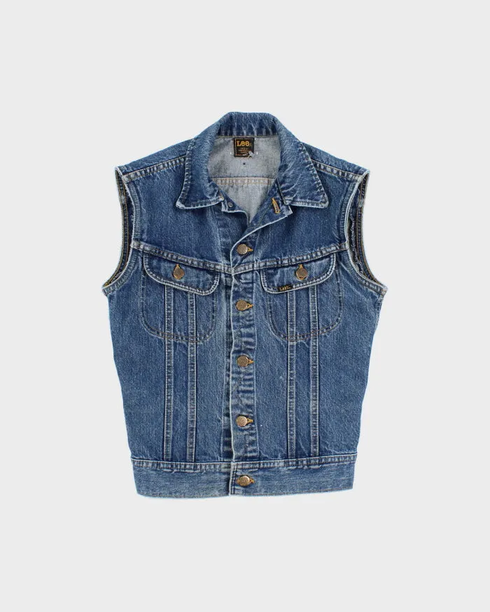 Vintage Men's Blue Lee Sleeveless Denim Jacket - S sold by Rokit