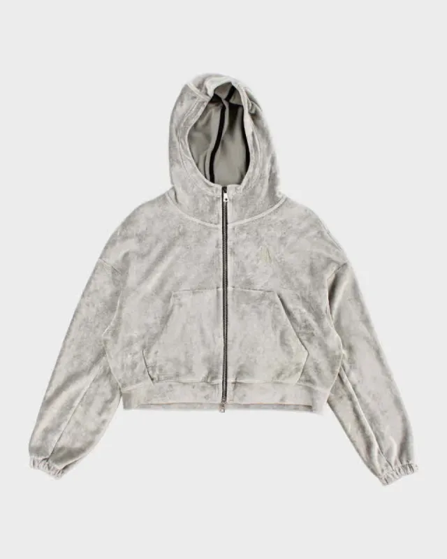 Womens Nike Silver Velour Cropped Hoodie - S sold by Rokit