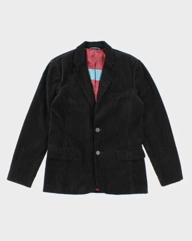 Guess Pinstripe Black Velvet Blazer - M made by Guess