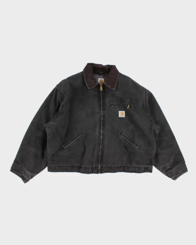 Vintage Carhartt Dream Wear Faded Black Fleece Lined Work Wear Jacket - XXXL sold by Rokit