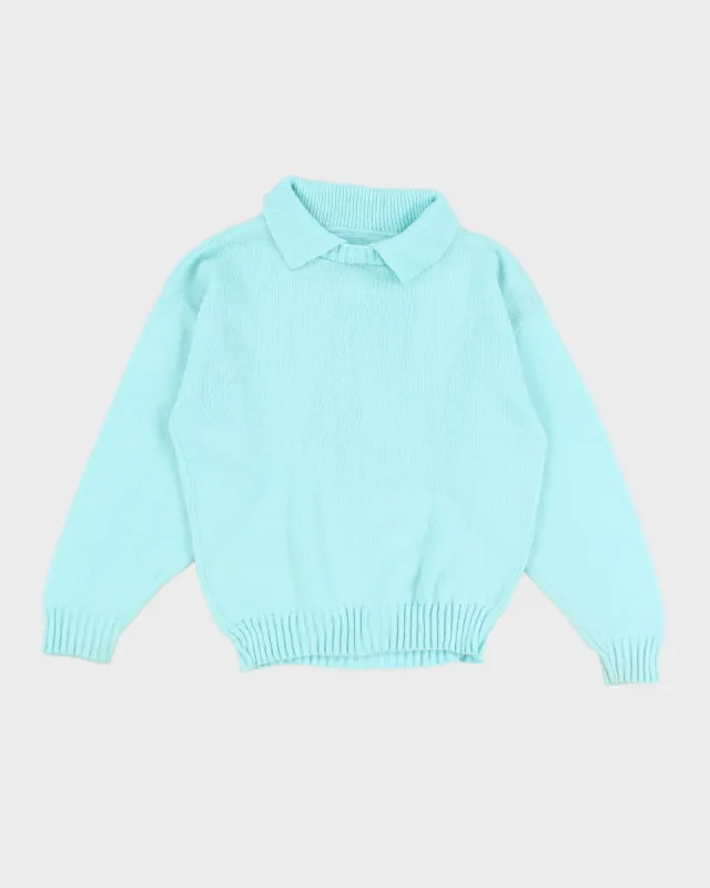 Women's Vintage Blue Knit Jumper - S sold by Rokit