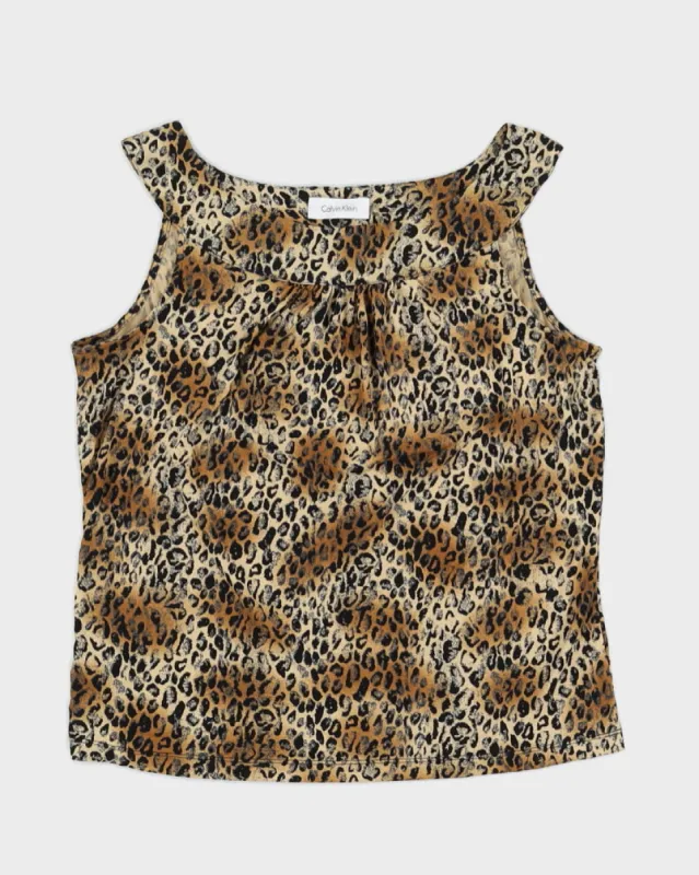 Calvin Klein Sleeveless Leopard Top - M sold by Rokit
