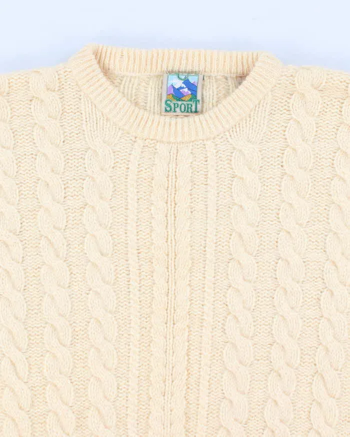 Vintage 90s TT & Co Cableknit Wool Jumper - M sold by Rokit product image thumbnail 3