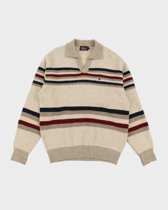 Vintage 80s Olzen Collared Wool Jumper - XL sold by Rokit