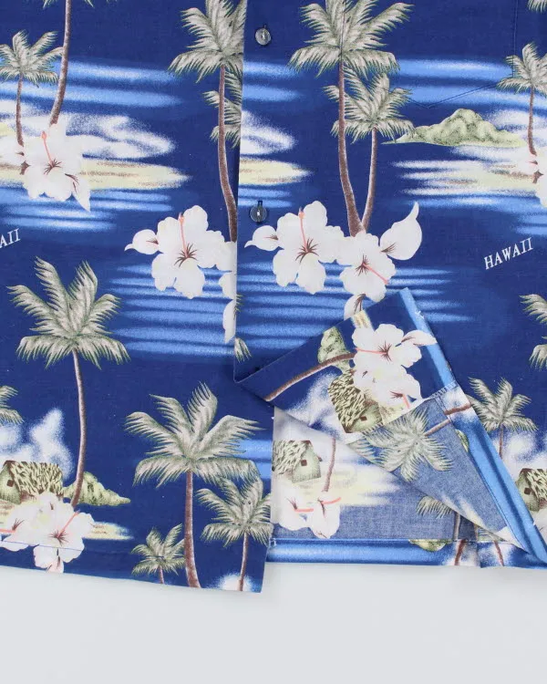 Vintage KY'S Blue Hawaiian Shirt - L sold by Rokit product image thumbnail 4