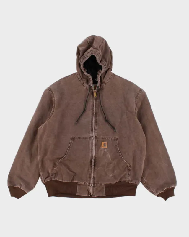 Vintage 00s Carhartt Brown Hooded Workwear Jacket - L sold by Rokit