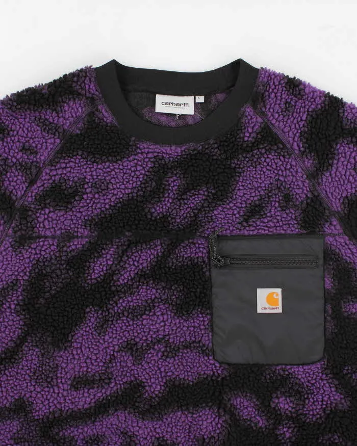 Carhartt WIP Purple And Black Camo Fleece Sweatshirt - L sold by Rokit product image thumbnail 3