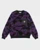 Carhartt WIP Purple And Black Camo Fleece Sweatshirt - L sold by Rokit