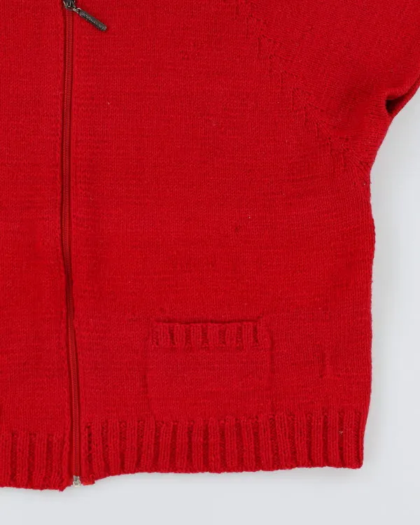 Vintage Short Sleeve Zip-up Knit Jumper - L sold by Rokit product image thumbnail 4