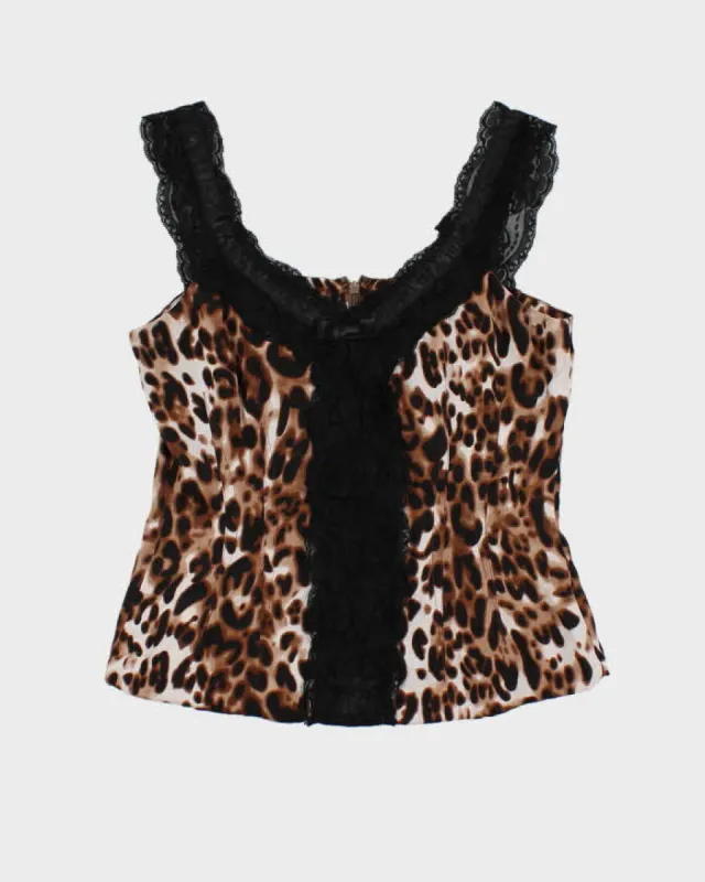 Vintage Y2k 00s Venus Silk Leopard Print Cami - S sold by Rokit