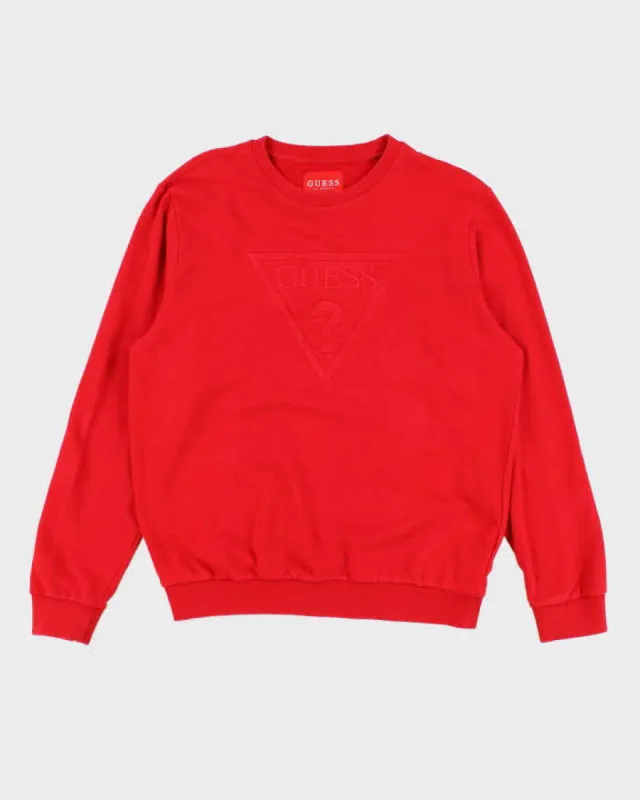 Womens Red Guess Pullover Sweatshirt - L sold by Rokit
