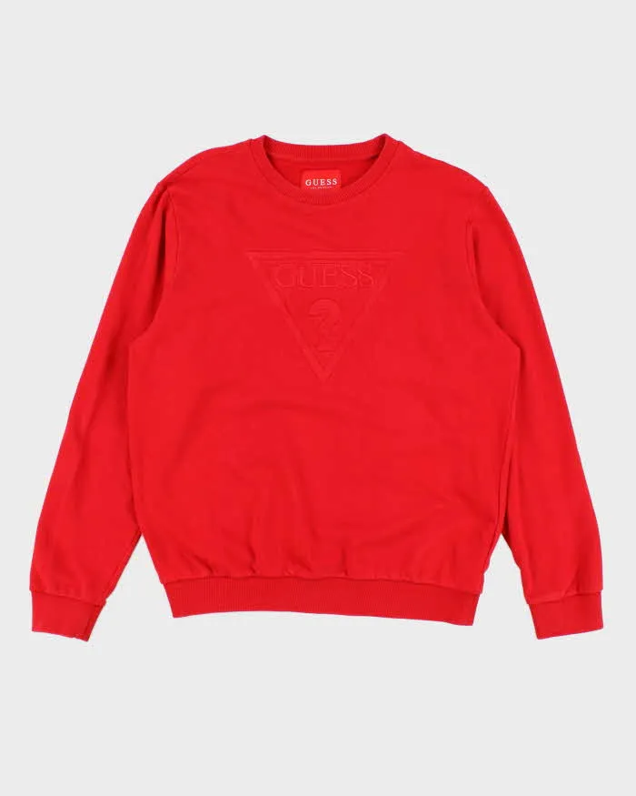 Womens Red Guess Pullover Sweatshirt - L sold by Rokit