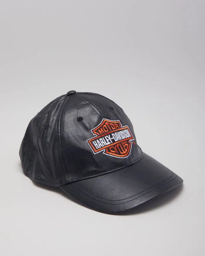 Vintage 90's Leather Harley Davidson Cap - OS sold by Rokit
