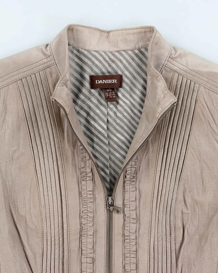Womens Danier Beige Detailed Leather Jacket - M sold by Rokit product image thumbnail 3
