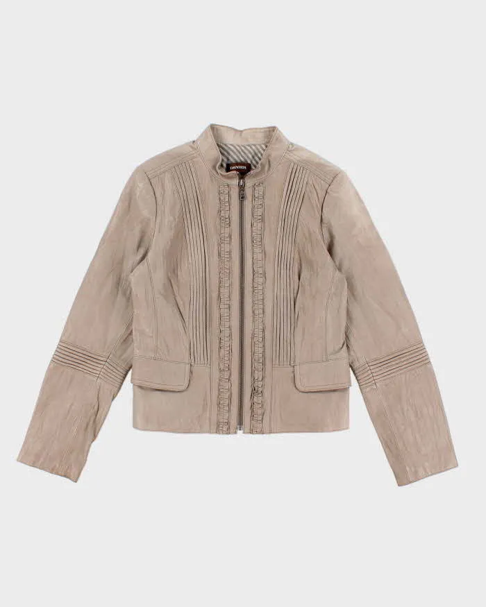 Womens Danier Beige Detailed Leather Jacket - M sold by Rokit
