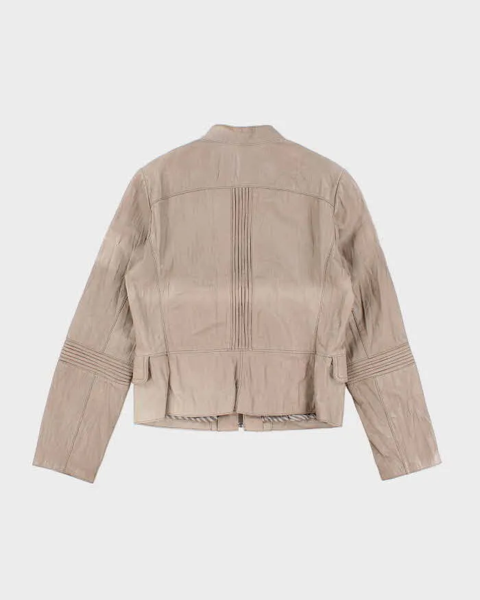 Womens Danier Beige Detailed Leather Jacket - M sold by Rokit product image thumbnail 2