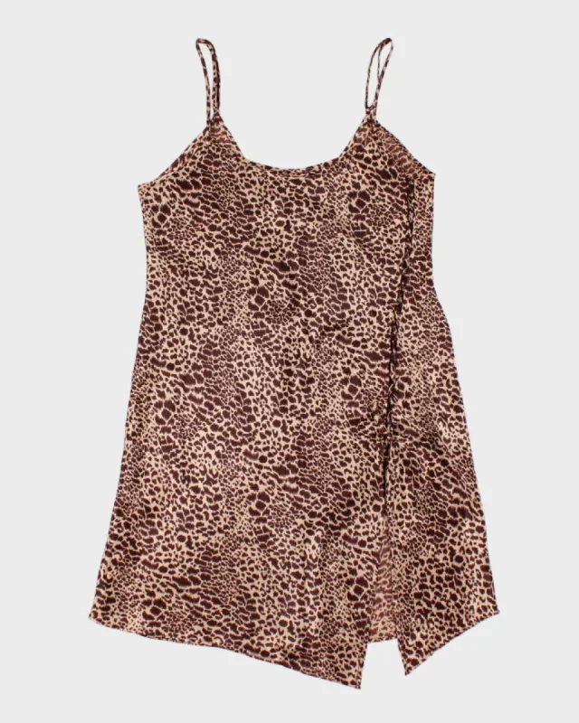 Y2k 00s Leopard Print Slip Dress - M sold by Rokit