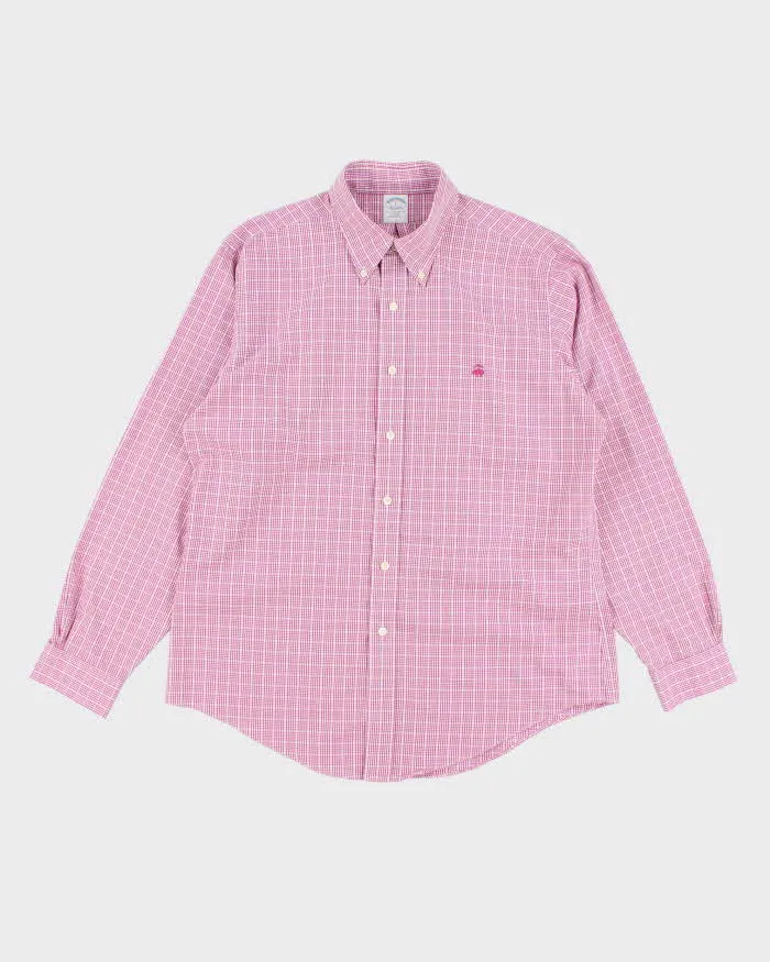Brooks Brothers Pink Check Shirt - L sold by Rokit