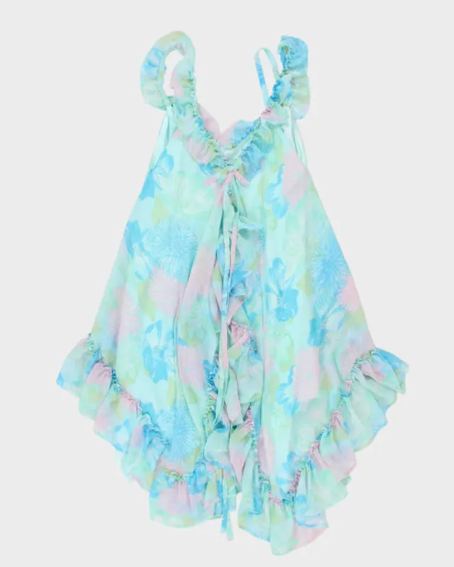 Vintage Y2k 00s Dolly Dare Floral Ruffle Slip Dress - M sold by Rokit