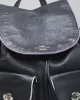 Vintage Black Woman's Billie Leather Drawstring backpack. sold by Rokit