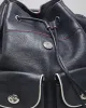 Vintage Black Woman's Billie Leather Drawstring backpack. sold by Rokit