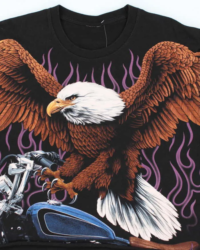 Vintage 90s Cropped Eagle Biker T-Shirt - M sold by Rokit product image thumbnail 3