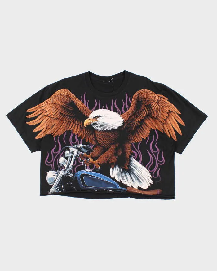 Vintage 90s Cropped Eagle Biker T-Shirt - M sold by Rokit