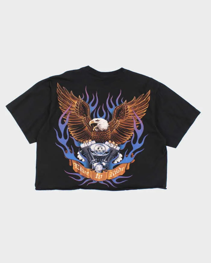 Vintage 90s Cropped Eagle Biker T-Shirt - M sold by Rokit product image thumbnail 2