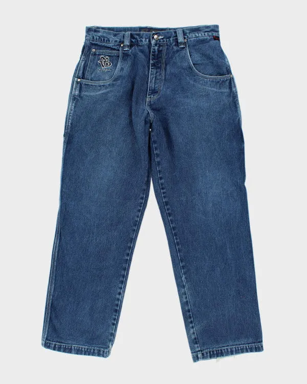 Vintage 90's FUBU Wide Leg Dark Wash Jeans - W36 L30 sold by Rokit