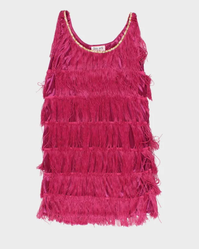 Vintage Woman's Pink Layered Fringe Evening Dress - M sold by Rokit