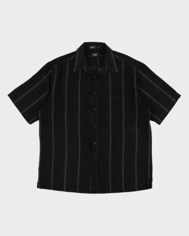 Y2k 00s Haggar Black Stripe Shirt - L sold by Rokit