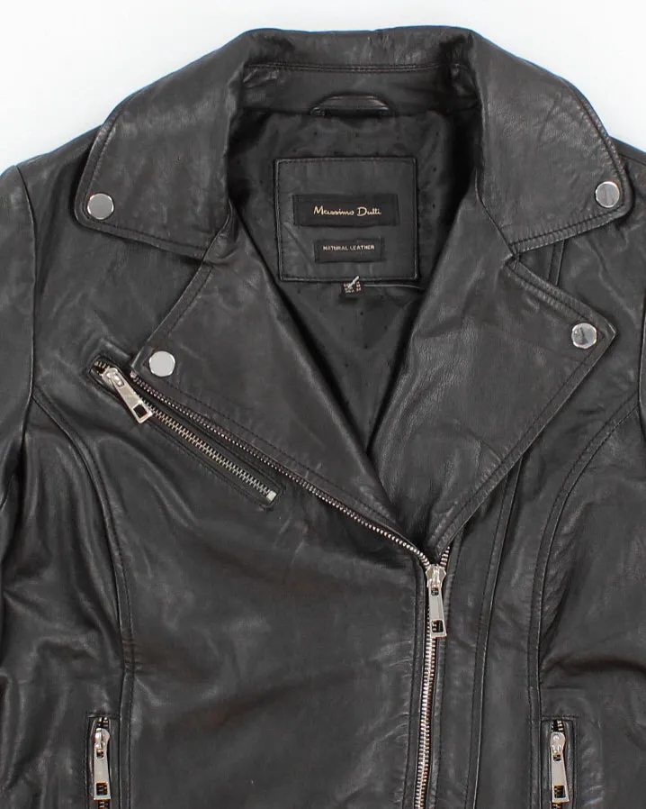 Womens Black Leather Biker Jacket - M sold by Rokit product image thumbnail 3