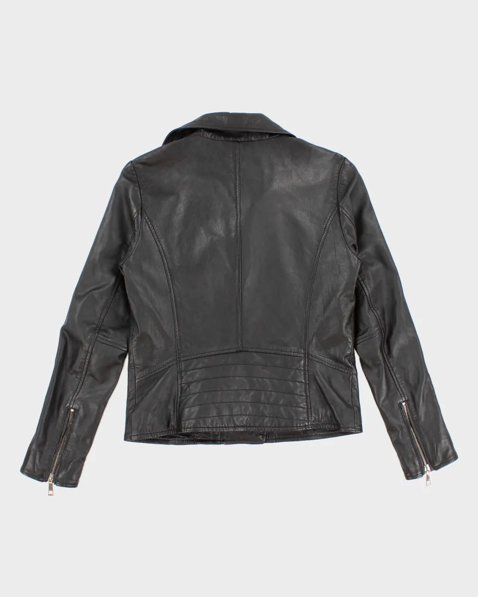 Womens Black Leather Biker Jacket - M sold by Rokit product image thumbnail 2